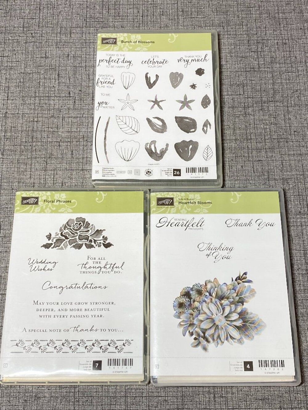 NEW 3 Stampin Up Cling Stamp Sets